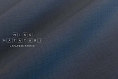 DEADSTOCK Japanese Fabric 100% wool suiting - blue - 50cm