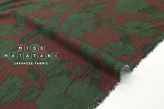 DEADSTOCK Japanese Fabric Henrietta - chocolate, green - 50cm