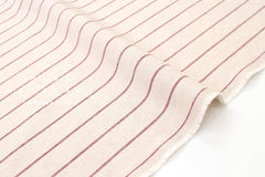 DEADSTOCK Japanese Fabric Linen Blend Stripe - cream - 50cm