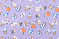 Japanese Fabric Cats in Cups - D - 50cm