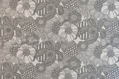 Japanese Fabric Yarn Dyed Woven Jacquard Wild Floral - grey - 50cm