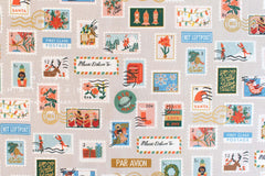 Cotton + Steel Holiday Classics Canvas - Holiday Stamps cream - 50cm