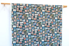 Cotton + Steel Holiday Classics Canvas - Holiday Stamps evergreen - 50cm