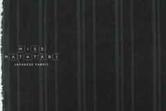 DEADSTOCK Japanese Fabric Yarn Dyed Linen Blend - green grey - 50cm