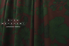 DEADSTOCK Japanese Fabric Henrietta - chocolate, green - 50cm