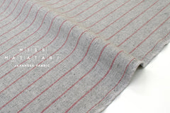 DEADSTOCK Japanese Fabric Linen Blend Stripe - grey - 50cm