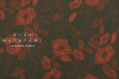 Floral Cotton Rayon Wool Blend - green, orange