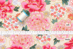 Japanese Fabric Peony Flowers - cream - 50cm