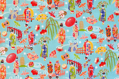 Japanese Fabric Kyoto Geisha - C metallic gold - 50cm