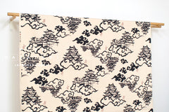Japanese Fabric Castles in the Clouds heavy canvas - cream - 50cm