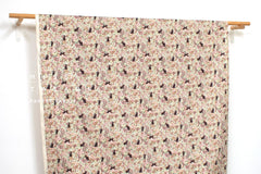 Japanese Fabric Little Boy Cat and Flowers - A - 50cm