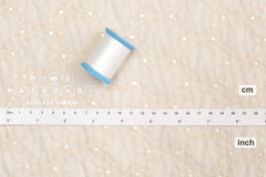 Japanese Fabric Embroidered Scallop Selvedge Broderie Anglaise - pinkish beige - 50cm