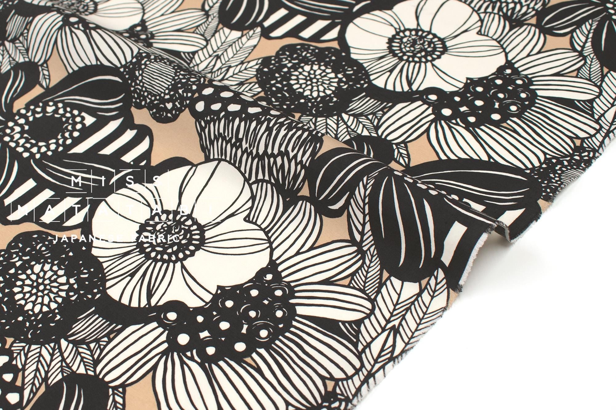 Japanese Fabric Wild Floral Nylon - E - 50cm