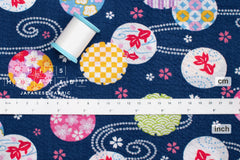 Japanese Fabric Natsu Matsuri Ripple - blue - 50cm