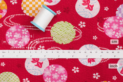 Japanese Fabric Natsu Matsuri Ripple - red - 50cm