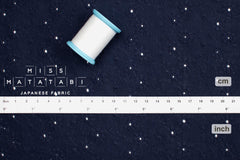 DEADSTOCK Japanese Fabric Embroidered Cotton Double Gauze II - navy blue - 50cm