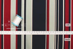DEADSTOCK Stripe Twill - navy blue, red, sage