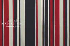DEADSTOCK Stripe Twill - navy blue, red, sage