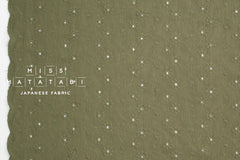 DEADSTOCK Japanese Fabric Embroidered Cotton Double Gauze II - green - 50cm