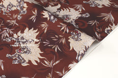 Japanese Fabric Komainu - earth, metallic gold - 50cm