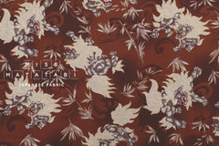 Japanese Fabric Komainu - earth, metallic gold - 50cm