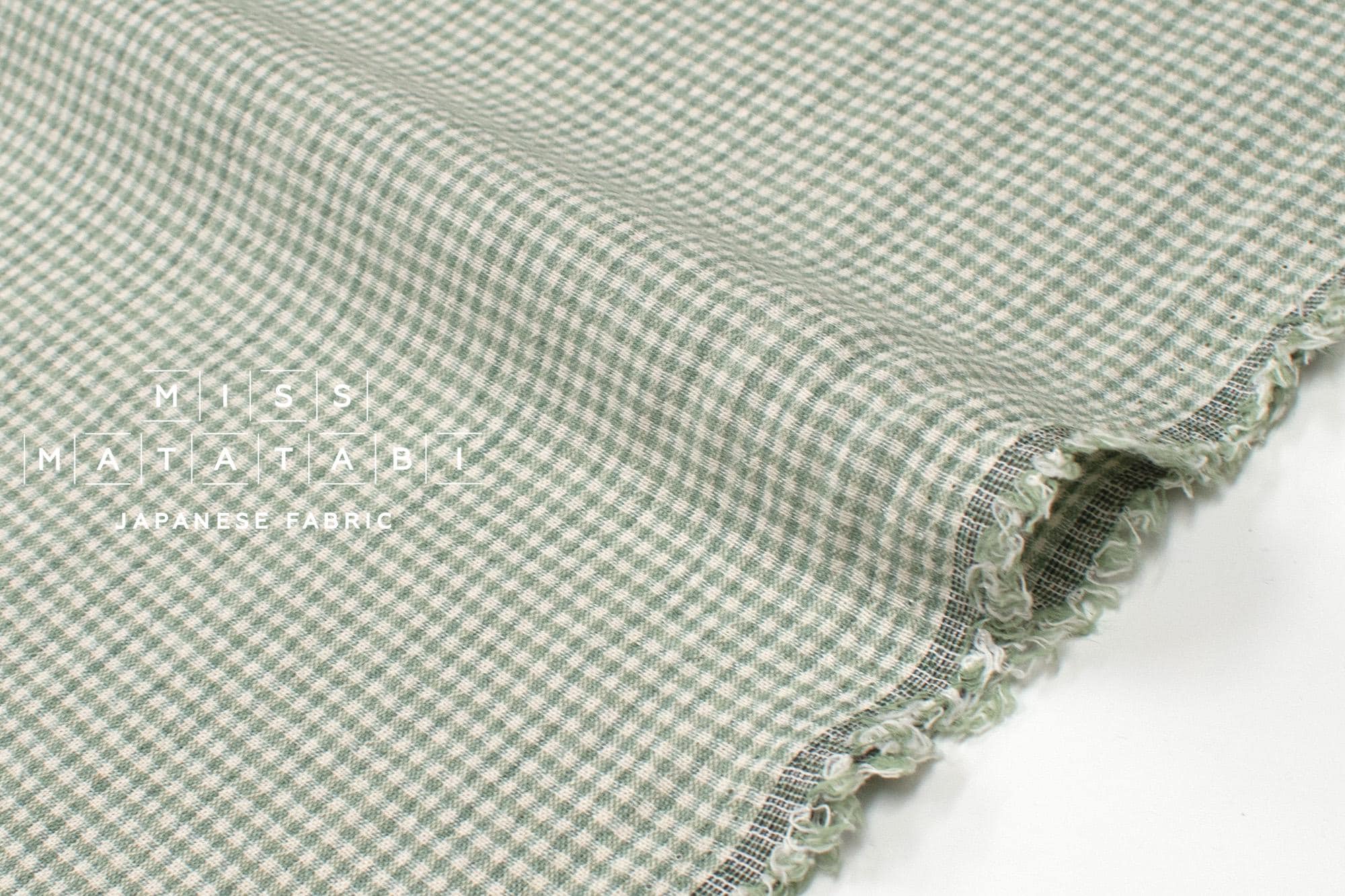 Japanese Fabric Yarn-Dyed Murazome Gingham - green - 50cm
