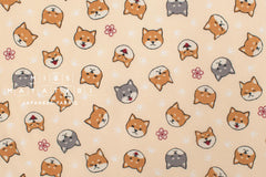Japanese Fabric Little Shiba - cream - 50cm