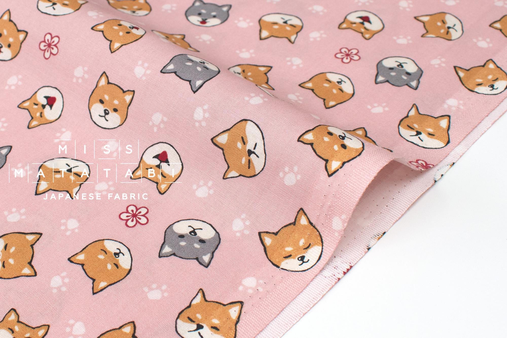 Japanese Fabric Little Shiba - cream - 50cm