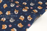 Japanese Fabric Little Shiba - navy blue - 50cm