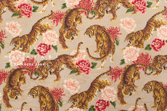 Japanese Fabric Traditional Tiger - C metallic gold - 50cm