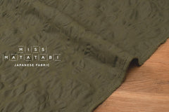 Japanese Fabric Cotton Linen Ripple Petals - green - 50cm