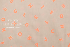 Japanese Fabric Neon Letters - orange - 50cm
