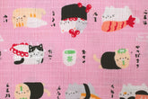 Japanese Fabric Neko Sushi - pink - 50cm