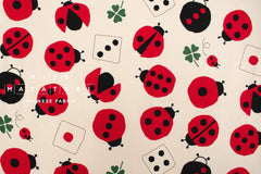 Japanese Fabric Good Luck Symbols - cream - 50cm