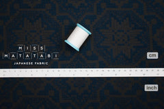 Japanese Fabric Brushed Negative Space - blue - 50cm