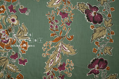 Japanese Fabric Trailing Floral - green - 50cm