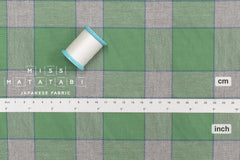DEADSTOCK Japanese Fabric Yarn Dyed Check - green - 50cm