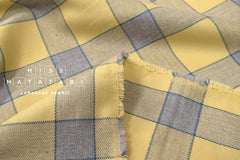 DEADSTOCK Japanese Fabric Yarn Dyed Check - yellow - 50cm