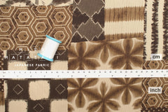 Japanese Fabric Shibori Style Patch - brown - 50cm