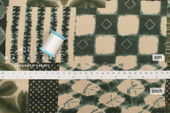 Japanese Fabric Shibori Style Patch - green - 50cm