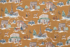 Japanese Fabric Paris City - ocher - 50cm