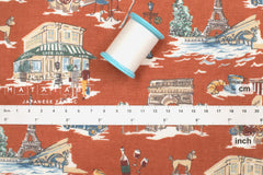 Japanese Fabric Paris City - terracotta - 50cm