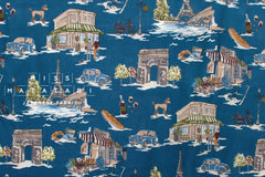Japanese Fabric Paris City - blue - 50cm