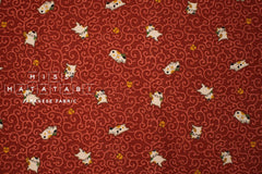 DEADSTOCK Japanese Fabric Kawaii Cats - red - 50cm