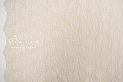 Japanese Fabric Embroidered Scallop Selvedge Broderie Anglaise - pinkish beige - 50cm