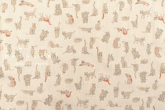 Japanese Fabric Nyan Cat Brushed Cotton - sand - 50cm