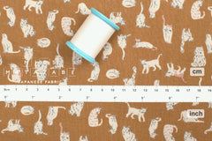 Japanese Fabric Nyan Cat Brushed Cotton - terracotta clay - 50cm