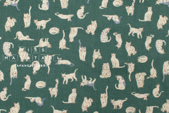 Japanese Fabric Nyan Cat Brushed Cotton - green - 50cm