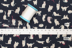 Japanese Fabric Nyan Cat Brushed Cotton - dark navy - 50cm