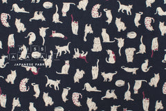 Japanese Fabric Nyan Cat Brushed Cotton - dark navy - 50cm
